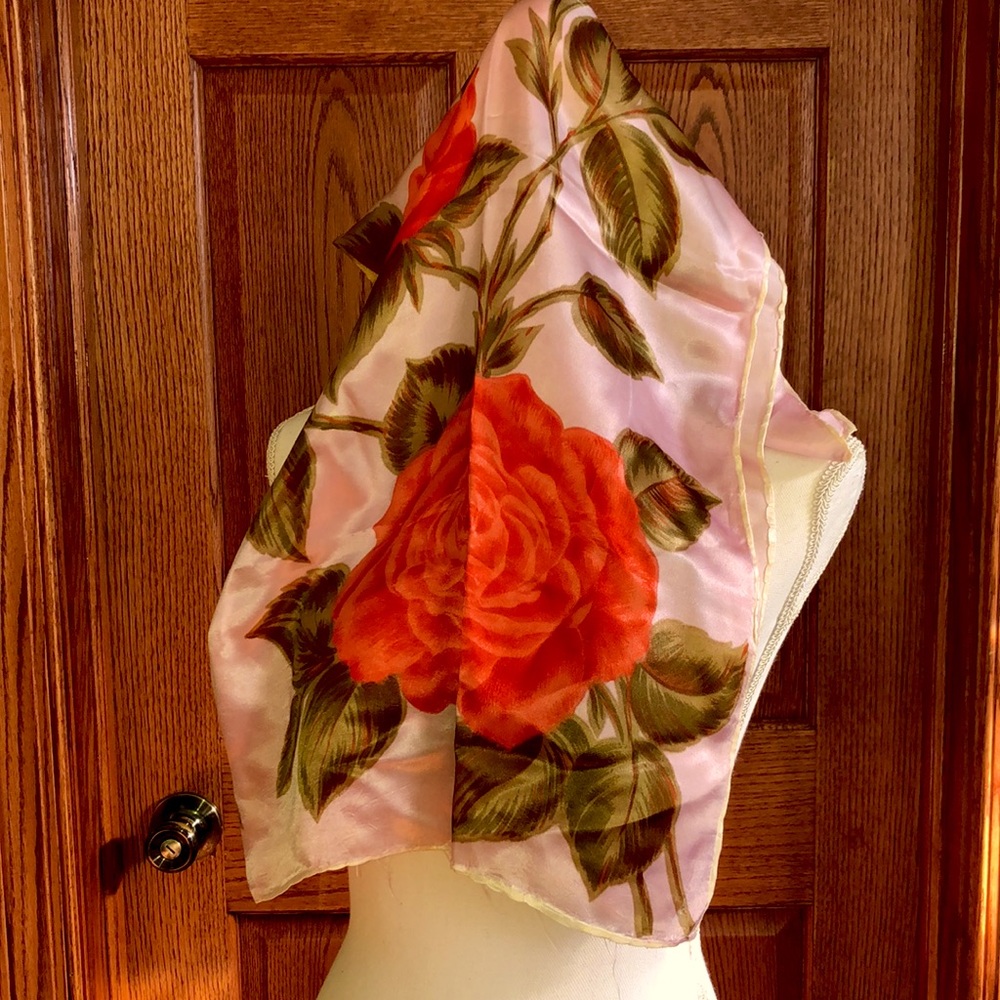 NEW LISTING! Vintage Satin Scarf - Picture 4 of 4